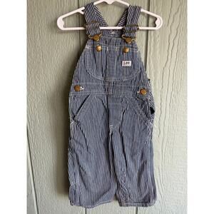 Vintage Lee Denim Overalls Sanforized Striped Boys Child Size Made in USA